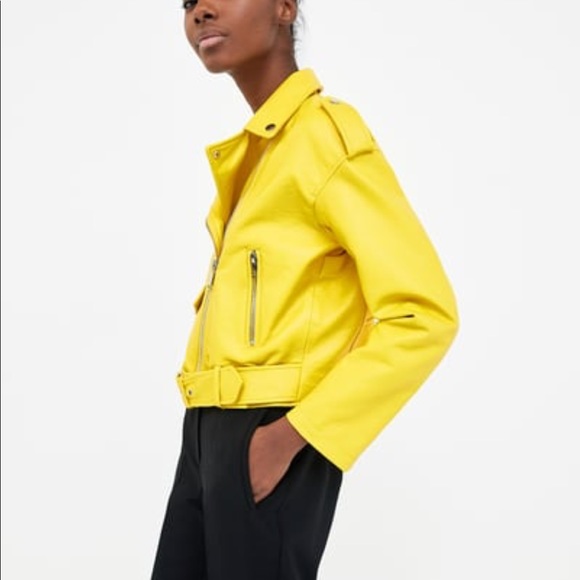 Zara Jackets & Coats Zara Yellow Moto Biker Jacket 28 Poshmark
